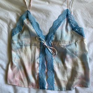 Frankies Bikinis Silk Cami with Lace